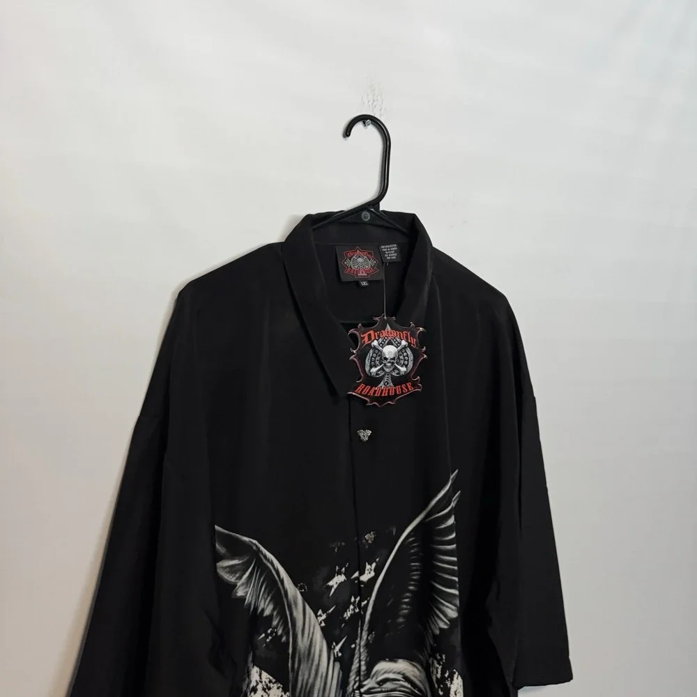 Dragonfly Shirt Mens 5XL Black Roadhouse Eagle Motorcycle Biker Freedom to Ride
